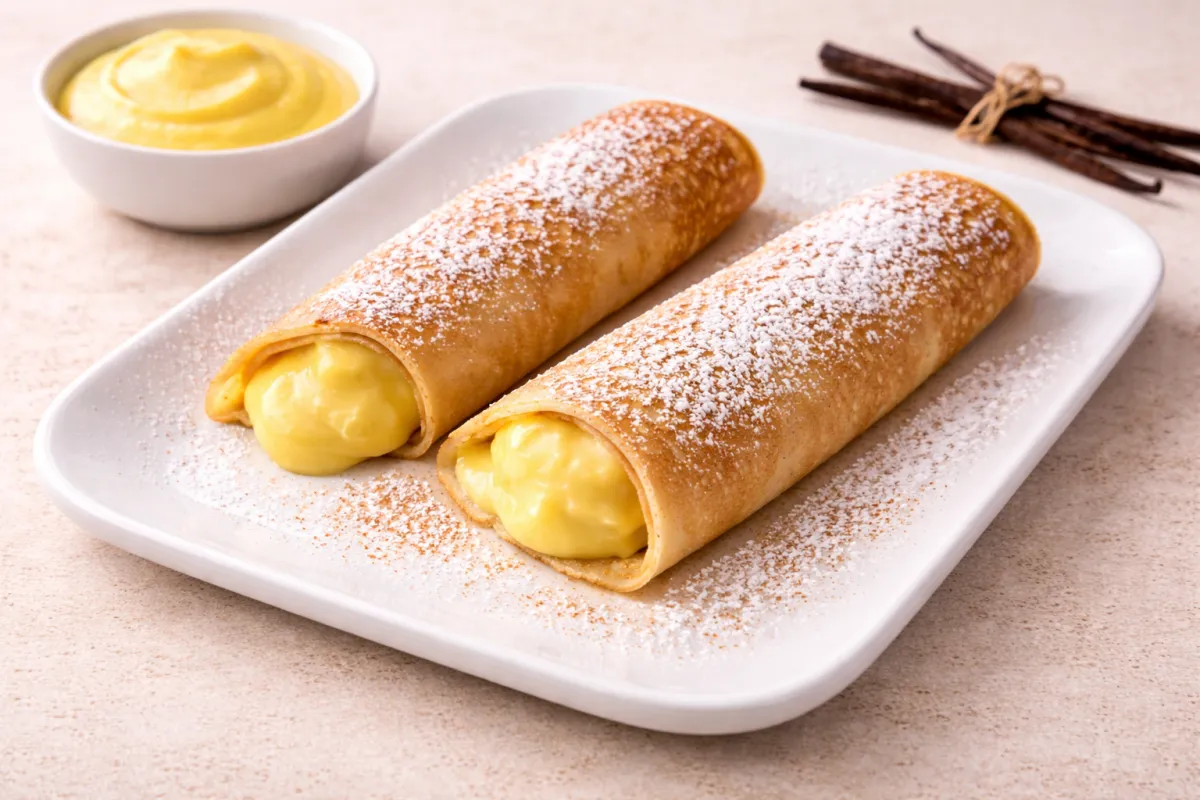 Crepe Vanillepudding