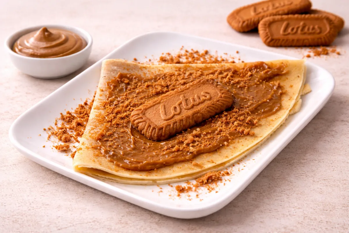 Crêpe mit Lotus Biscoff-Creme